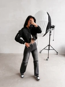 KURTKA DAMSKA OLAVOGA SANCE CZARNA