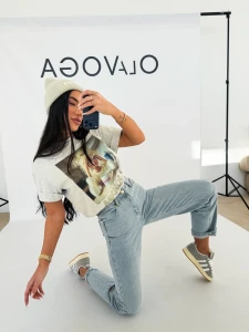 T-SHIRT DAMSKI OLAVOGA EARNED SZARY