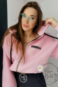 BLUZA LAMONNE BELLA ZIP PUDROWY RÓŻ