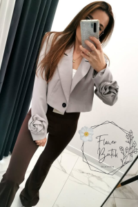 MARYNARKA MILLAGRO Z RÓŻĄ JASNA SZARA