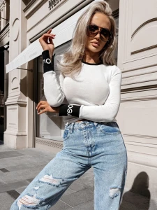 BLUZKA DAMSKA OLAVOGA ELISEA ECRU CZARNA