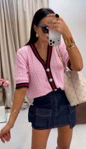 KARDIGAN SWETER LA MILLA RÓŻOWY