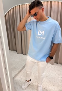T-SHIRT MĘSKI LA MONNE MATCHING SET MONNE BŁĘKITNY
