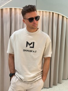 T-SHIRT MĘSKI LA MONNE MATCHING SET MONNE BEŻOWY