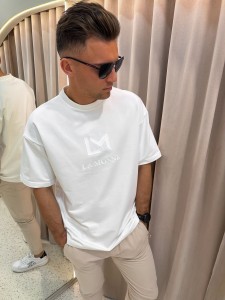 T-SHIRT MĘSKI LA MONNE MATCHING SET MONNE BIAŁY