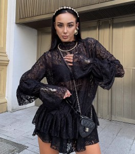 SPÓDNICO SPODENKI LA MILLA KORONKOWE CZARNE