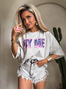 T-SHIRT BY ME JEANS SZARY