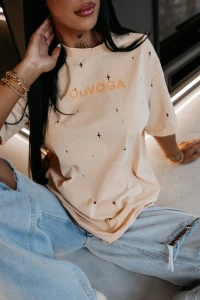 T-SHIRT DAMSKI OLAVOGA FIOVIIST RÓŻOWY