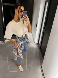 T-SHIRT DAMSKI OLAVOGA ENORAI ECRU