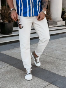 SPODNIE MĘSKIE OLAVOGA RAMON JASNY BEŻ