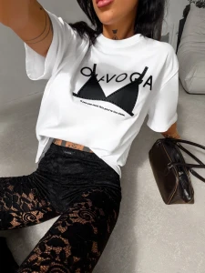 T-SHIRT DAMSKI OLAVOGA BRAFITTI ECRU