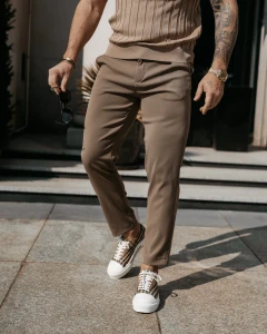 SPODNIE MĘSKIE OLAVOGA LORENZO BEŻOWE