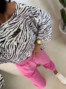 T-SHIRT BY ME MARMARIS PRINT ZEBRA ECRU