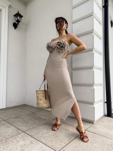 SUKIENKA BY ME ALOHA CIEMNY BEŻ