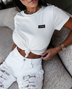 T-SHIRT DAMSKI OLAVOGA ALEXA ECRU