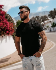 T-SHIRT MĘSKI OLAVOGA VEERS CZARNY