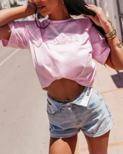 T-SHIRT DAMSKI OLAVOGA OVIRA PUDROWY RÓŻ