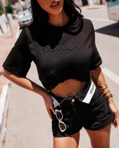 T-SHIRT DAMSKI OLAVOGA OVIRA CZARNY