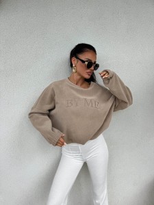 BLUZA BYME POLAROWA MERCY CIEMNY BEŻ