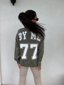 DEKATYZOWANA BLUZA BYME HAPPY 77 KHAKI