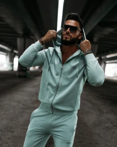 BLUZA MĘSKA OLAVOGA LEOTO SWEATSHIRT MIĘTOWA