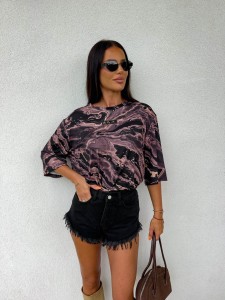 T-SHIRT BY ME MARMARIS MARMUREK CZEKOLADOWA