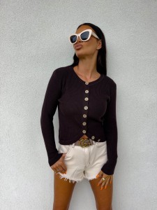 SWETER BY ME FERRO CZEKOLADOWY