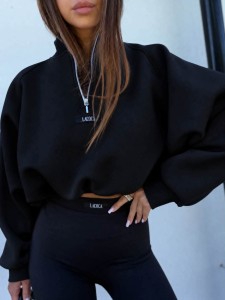 BLUZA LA COCA LOGOTYPE ZIP CZARNA