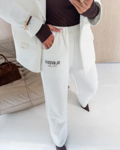 SPODNIE DAMSKIE OLAVOGA VELMIRA PANTS ECRU