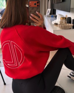 BLUZA LA COCA LOGOTYPE ZIP CZERWONA