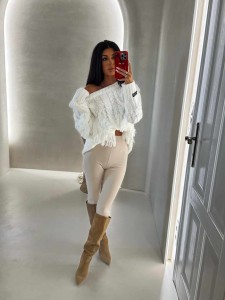 SWETER BY ME INDIANA BIAŁY