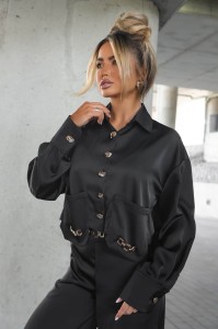 KOMPLET LA MONNE SCARLET SATIN CZARNY