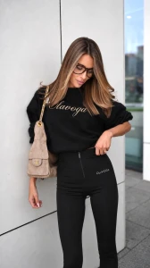LEGGINSY DAMSKIE OLAVOGA LUXORA CZARNE