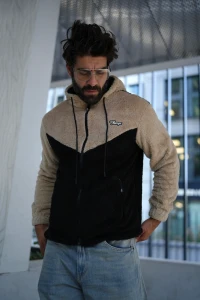 BLUZA MĘSKA OLAVOGA RUKAST CZARNA BEŻOWA