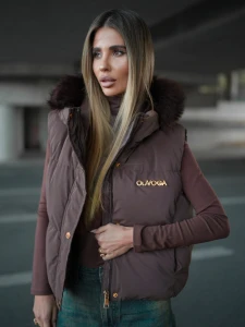 KAMIZELKA DAMSKA OLAVOGA SIERY BRĄZOWA