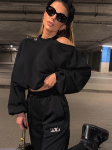 KOMPLET LACOCA OFF SHOULDER SET CZARNY
