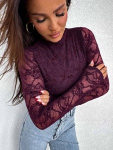 BLUZKA BY ME SKIN VELVET ŚLIWKA